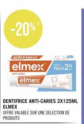 Dentifrice Anti-caries 2x125ml Elmex
