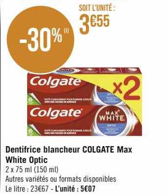 Dentifrice Blancheur Colgate Max White Optic