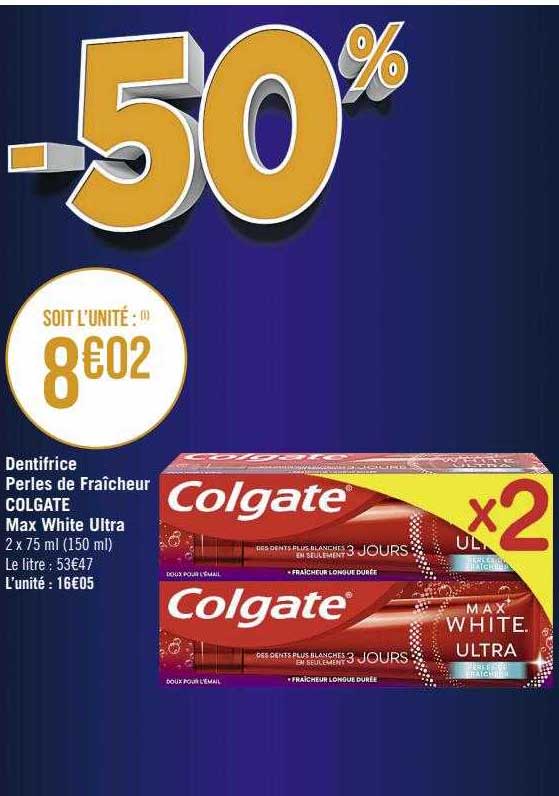 Dentifrice Perles De Fraîcheur Colgate Max White Ultra