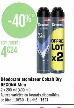 déodorant atomiseur cobalt dry rexona men