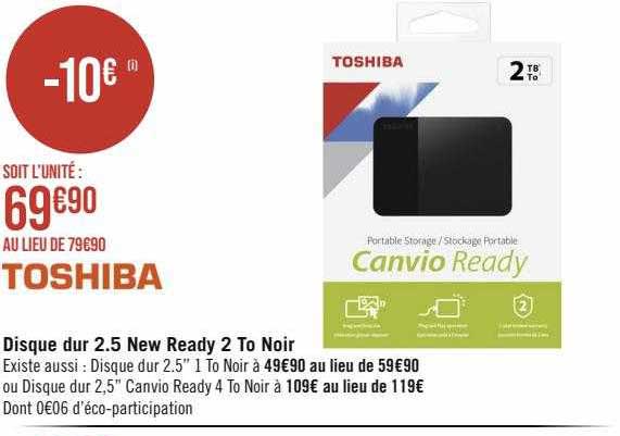 disque dur 2.5 new ready 2 to noir toshiba