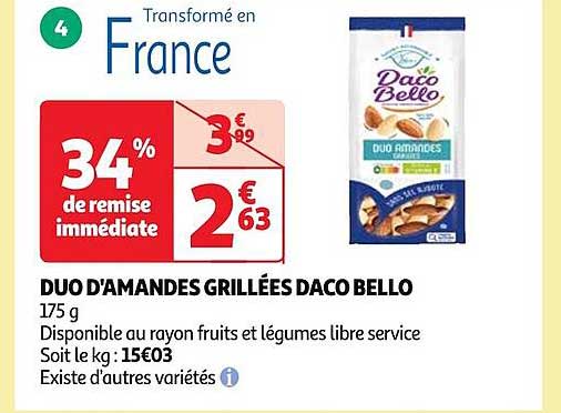 duo d'amandes grilées daco bello