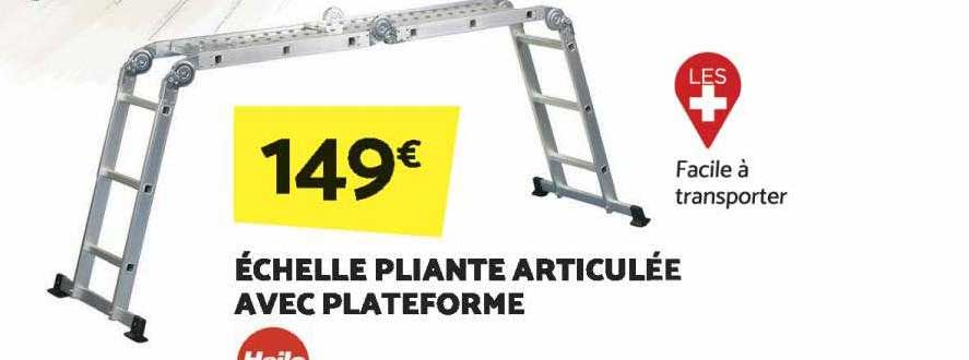 échelle pliante articulée avec plateforme hailo