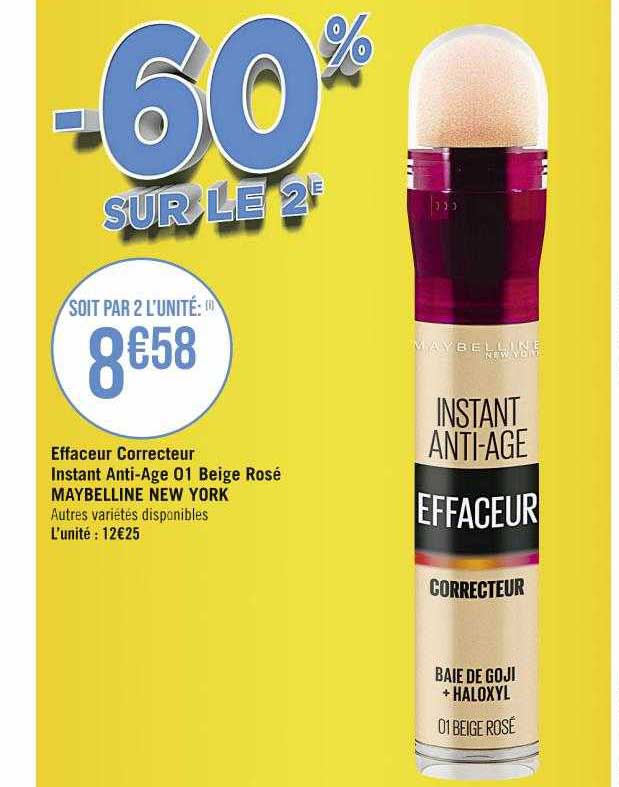effaceur correcteur instant anti-age 01 beige rosé maybelline new york