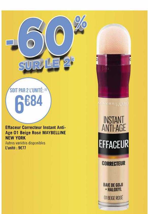 effaceur correcteur instant anti-âge 01 beige rosé maybelline new york