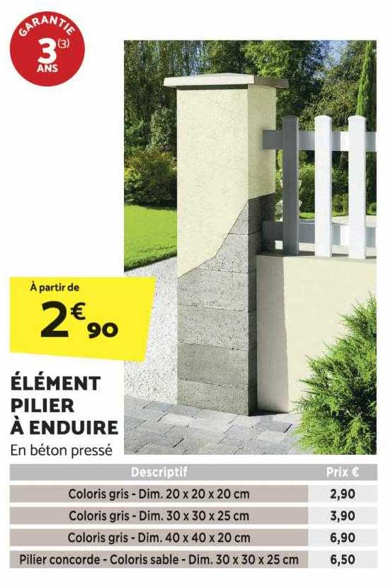 élément Pilier à Enduire