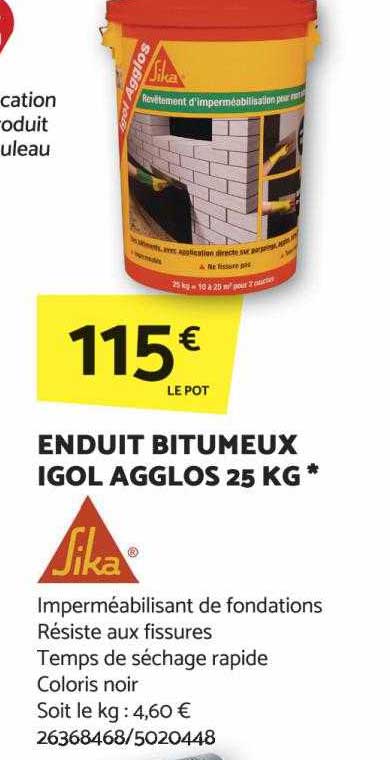 enduit bitumeux igol agglos 25 kg sika