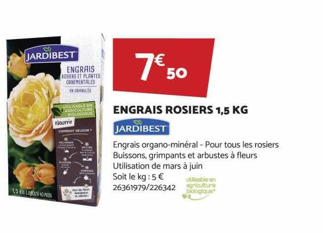 engrais rosiers 1,5 kg jardibest
