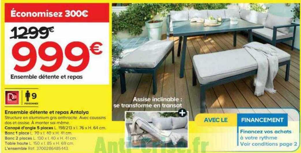 ensemble détente et repas antalya