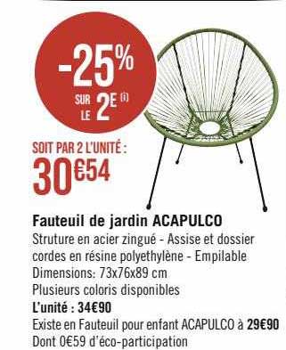 fauteuil de jardin acapulco