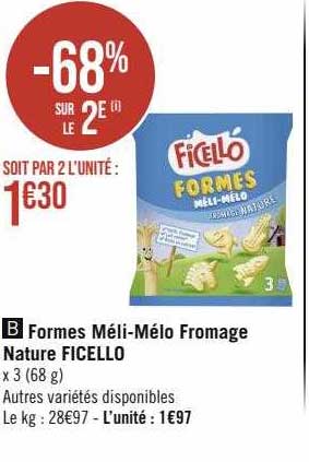 formes méli-mélo fromage nature ficello