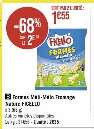 formes méli-mélo fromage nature ficello