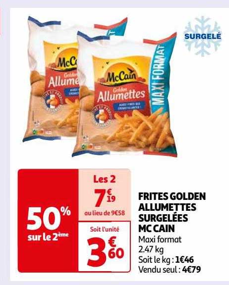 frites golden allumettes surgelées mc cain