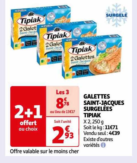 galettes saint-jacques surgelées tipiak