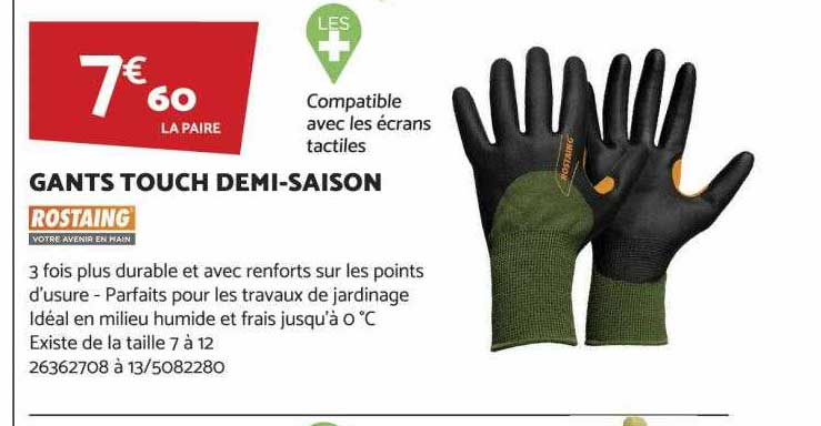 gants touch demi-saison rostaing