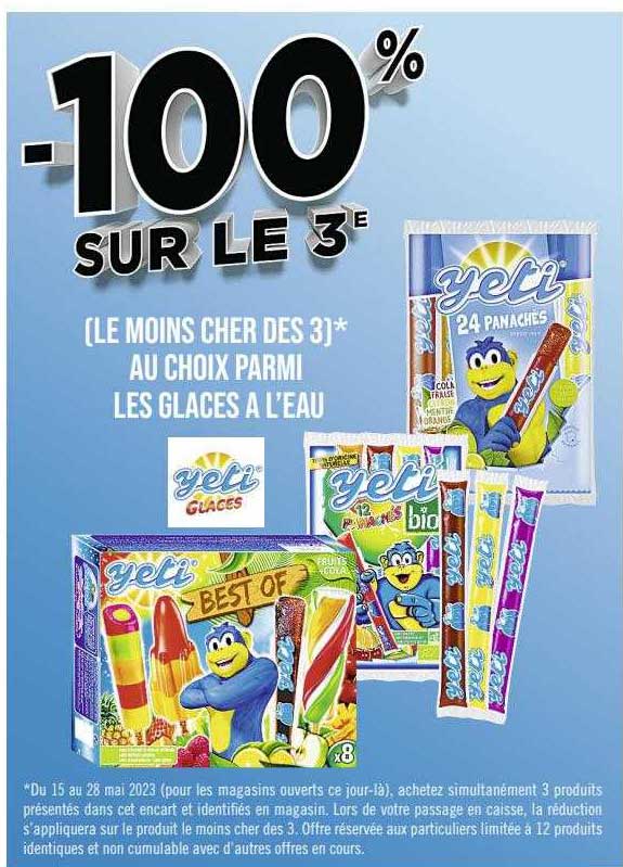 Glaces à L'eau Yeti Glaces