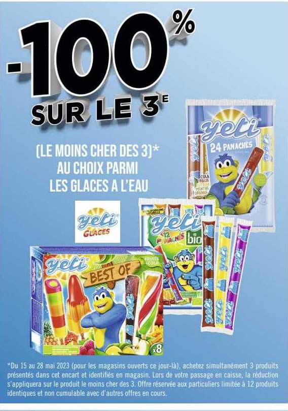 glaces à l'eau yeti glaces