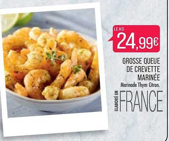 grosse queue de crevette marinée