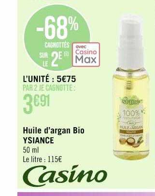 huile d'argan bio ysiance