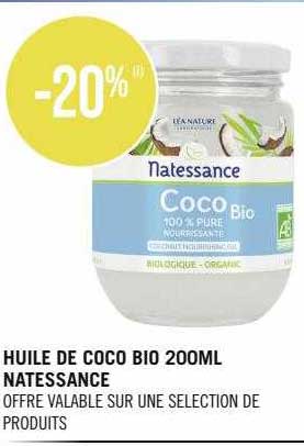 huile de coco bio 200ml natessance