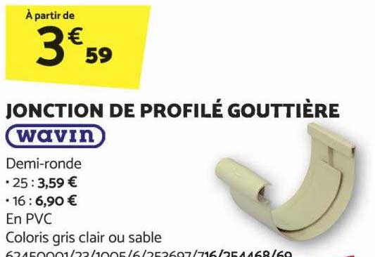 jonction de profilé gouttière wavin