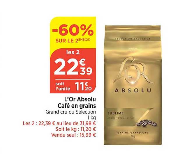 L'or Absolu Café En Grains