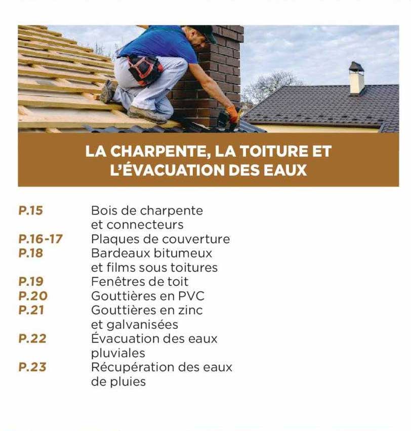 la charpente, la toiture et l'évacuation des eaux