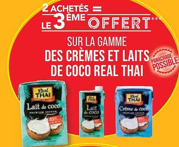 la gamme des crèmes et laits de coco real thaï