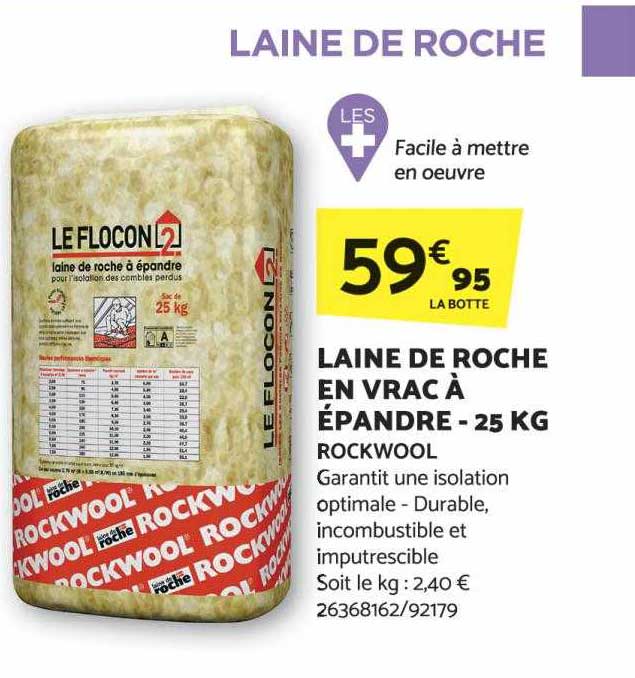Laine De Roche En Vrac à épandre - 25 Kg Rockwool