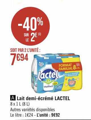 lait demi-écrémé lactel