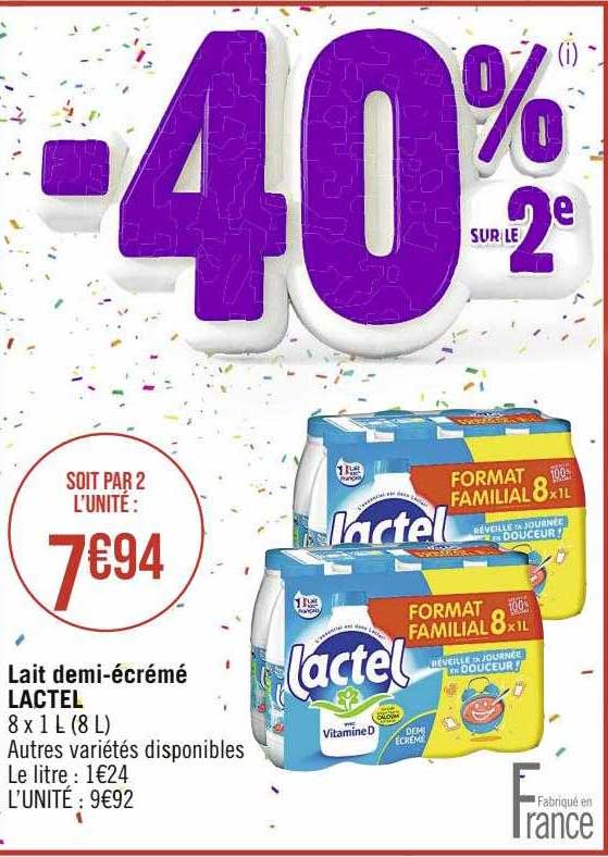 lait demi-écrémé lactel