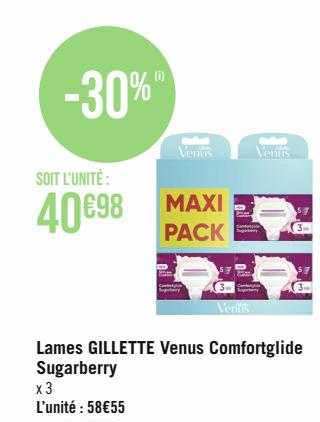 Lames Gillette Venus Comfortglide Sugarberry