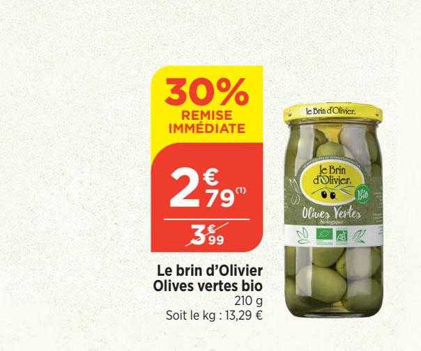le brin d'olivier olives vertes bio
