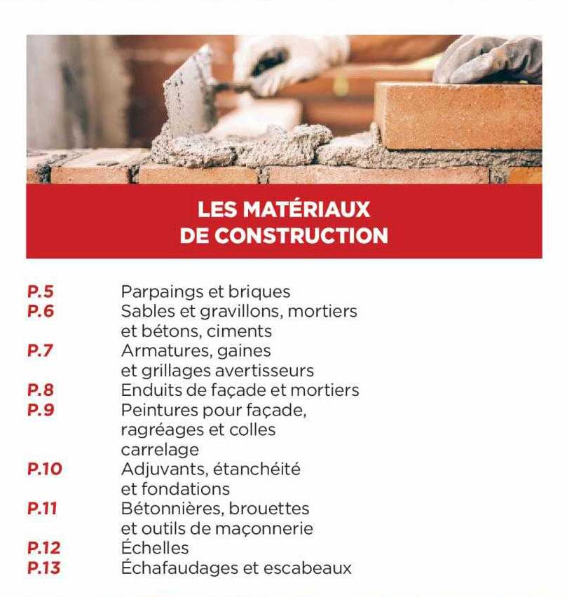les matériaux de construction
