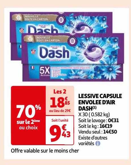 lessive capsule envolée d'air dash