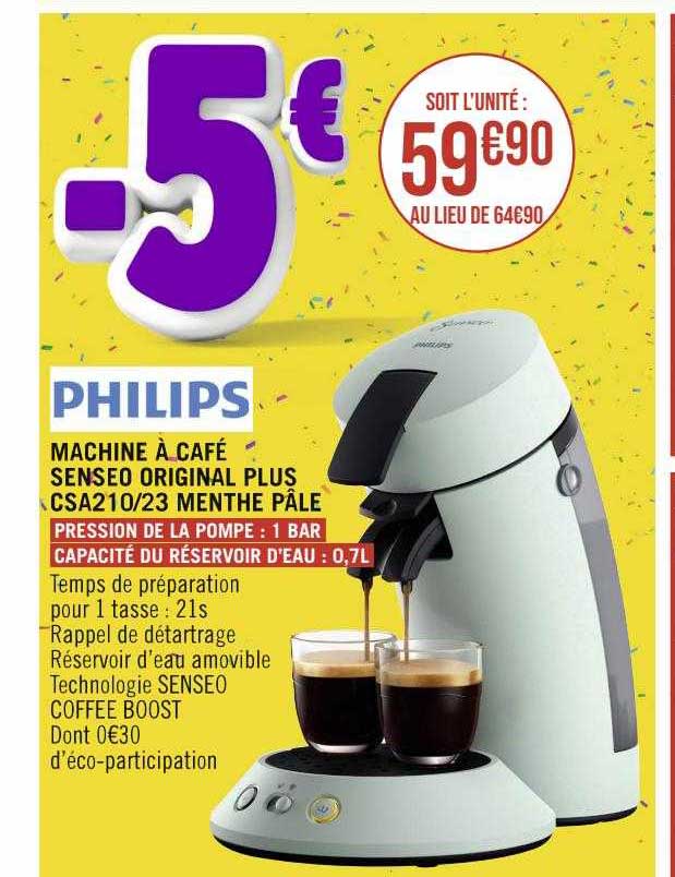 Machine à Café Senseo Original Plus Csa210-23 Menthe Pâle Philips