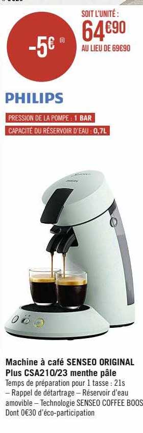 machine à café senseo original plus csa210-23 menthe pâle