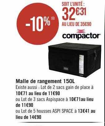 malle de rangement 150l compactor