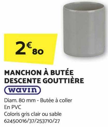 manchon à butée descente gouttière wavin
