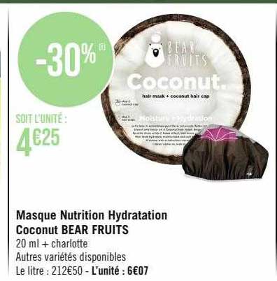 masque nutrition hydratation coconut bear fruits