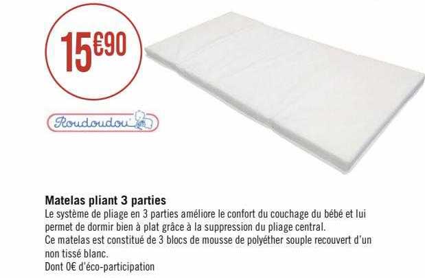 matelas pliant 3 parties roudoudou
