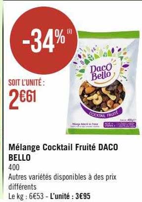 mélange cocktail fruité daco bello