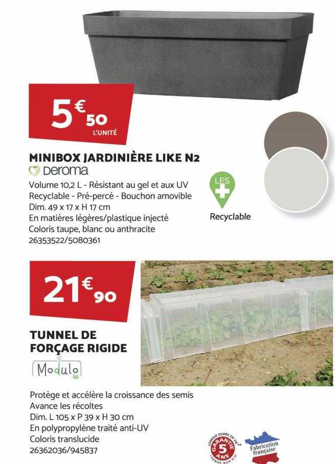 minibox jardinière like n2, tunnel de forçage rigide