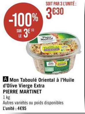 mon taboulé oriental à l'huile d'olive vierge extra pierre martinet