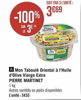 mon taboulé oriental à l'huile d'olive vierge extra pierre martinet