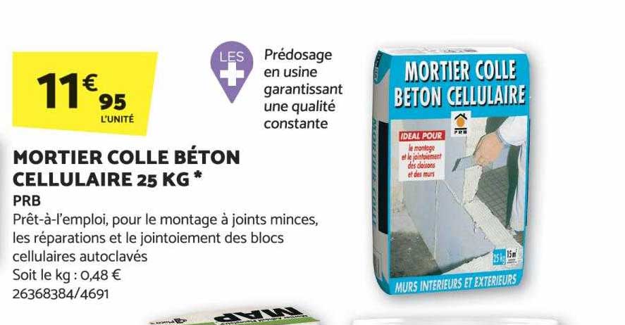 mortier colle béton cellulaire 25 kg prb