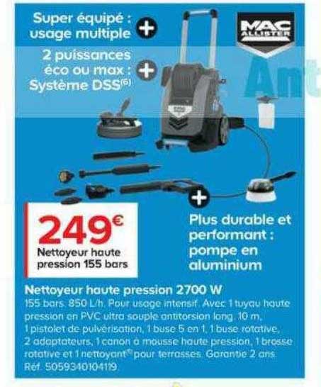 nettoyeur haute pression 2700 w mac allister