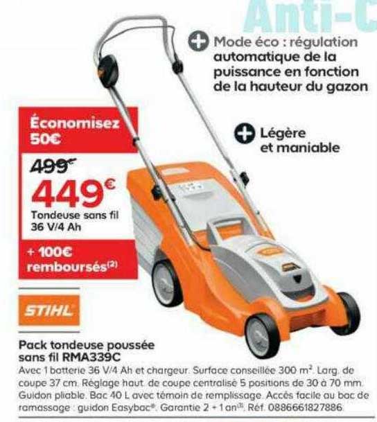 Pack Tondeuse Poussée Sans Fil Rma339c Stihl