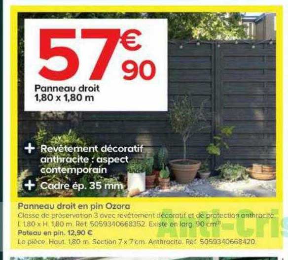 panneau droit en pin ozora