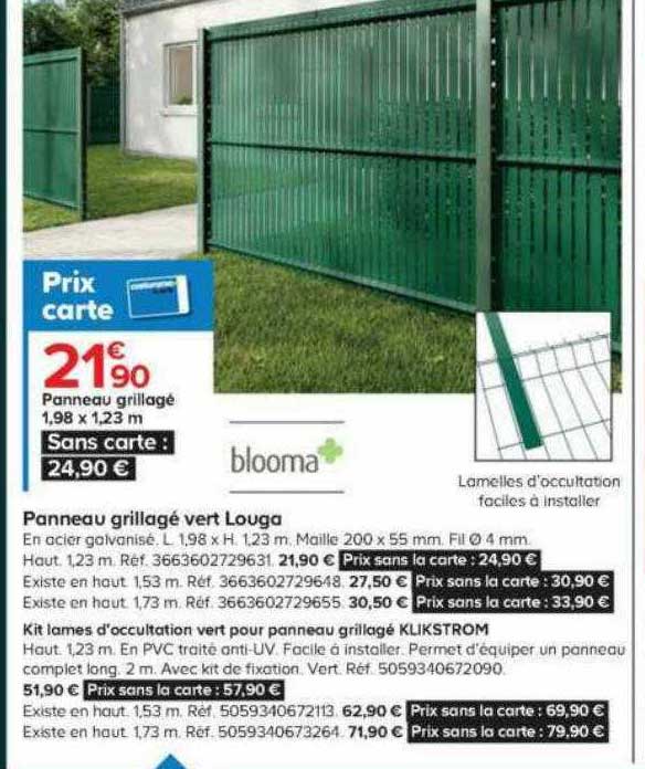 panneau grillagé vert louga blooma